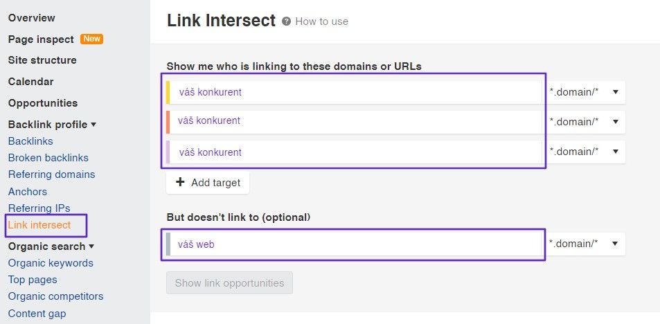 1-vlozenie-konkurentov-link-intersect-ahrefs-effectix