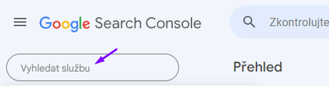 Přihlášení do Google Search Console